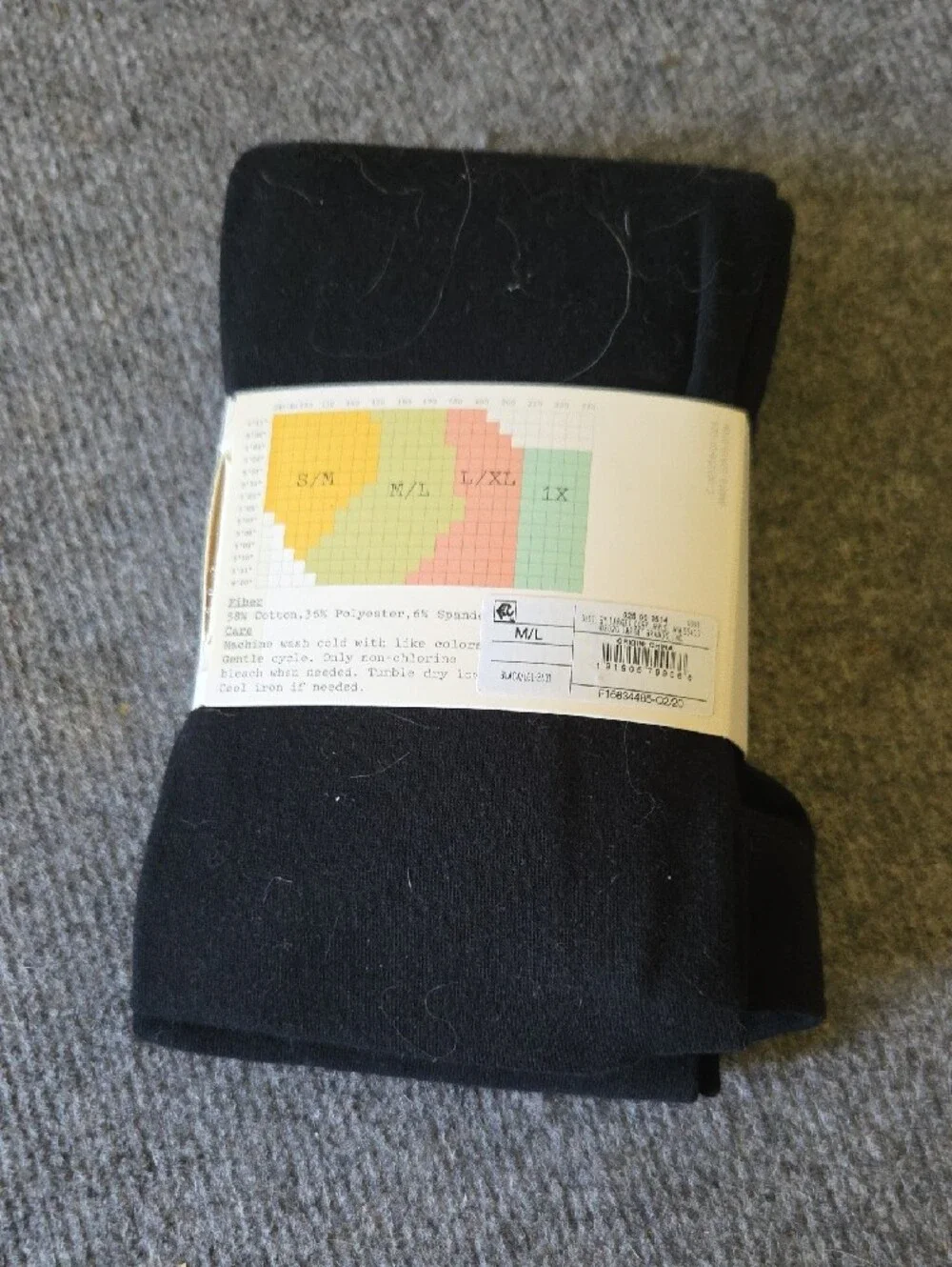 a new day Black Fleece-Lined Tights M/L